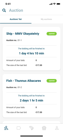 Track auction status